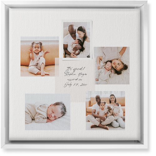 Handwritten Note Collage Wall Art, White, Single piece, Canvas, 12x12, White, white