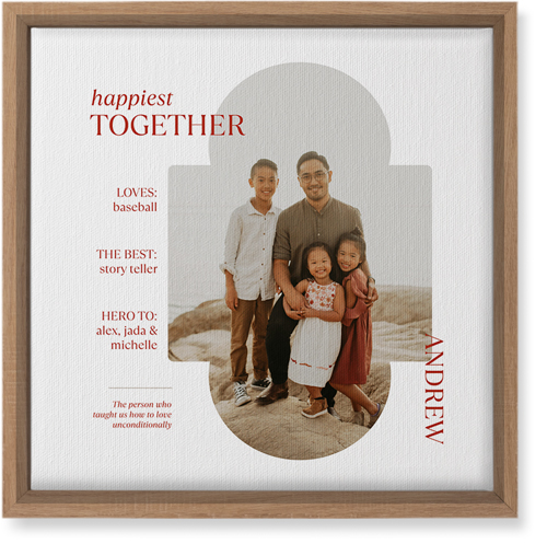 Family Infographic Wall Art, Natural, Single piece, Canvas, 12x12, White