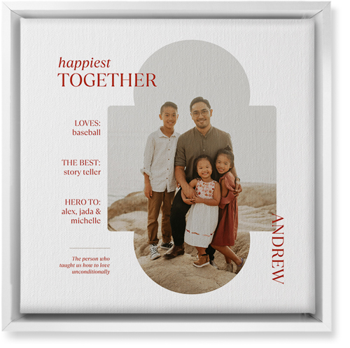 Family Infographic Wall Art, White, Single piece, Canvas, 12x12, White
