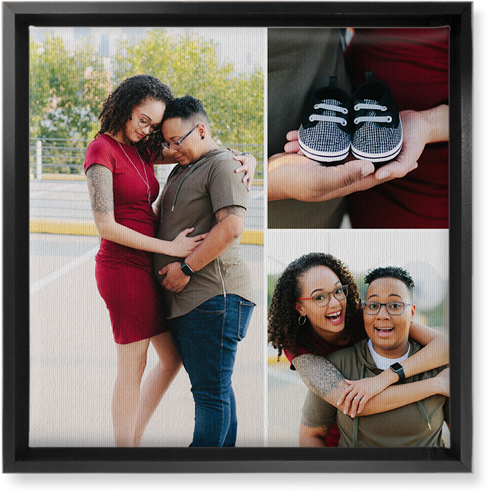 Three Piece Wall Art, Black, Single piece, Canvas, 12x12, Multicolor