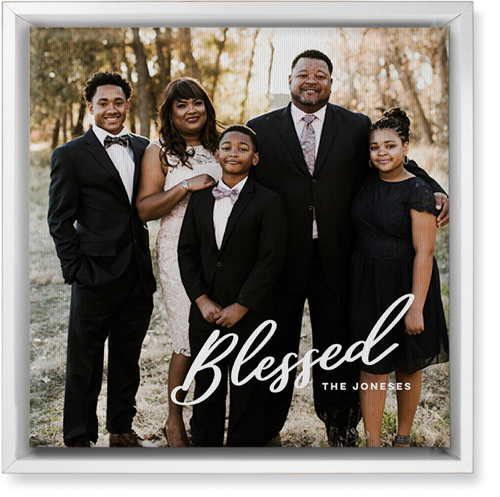 Blessed Letters Wall Art, White, Single piece, Canvas, 12x12, White, white