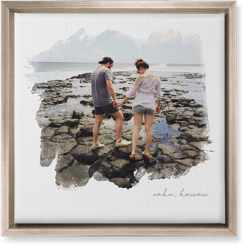 Brushstrokes Wall Art, Metallic, Single piece, Canvas, 12x12, White, white