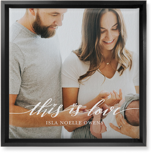 Love Is Portrait Wall Art, Black, Single piece, Canvas, 12x12, White, white