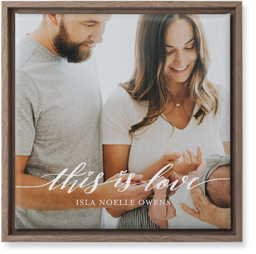 Love Is Portrait Wall Art, Walnut, Single piece, Canvas, 12x12, White