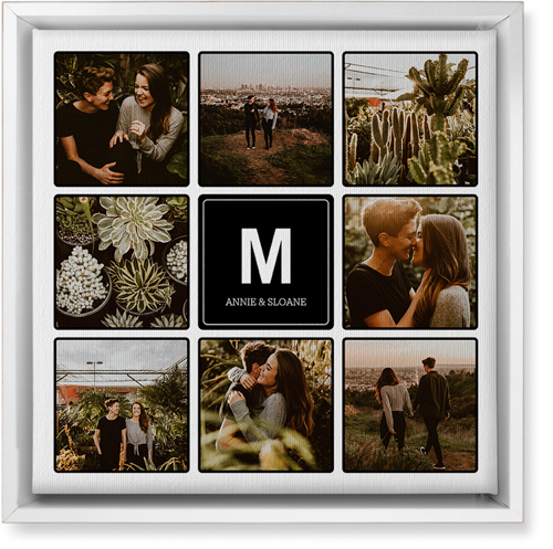 Photo Tiles Wall Art, White, Single piece, Canvas, 12x12, Black