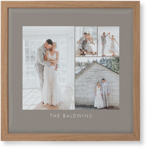 Four Corners Wall Art, Natural, Single piece, Canvas, 12x12, Gray, ash