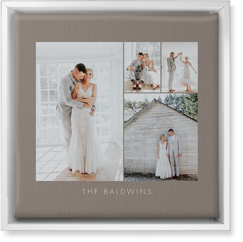 Four Corners Wall Art, White, Single piece, Canvas, 12x12, Gray, ash