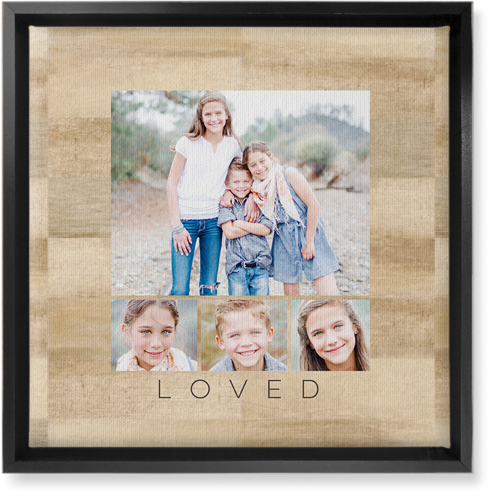 Four Real Wall Art, Black, Single piece, Canvas, 12x12, Beige