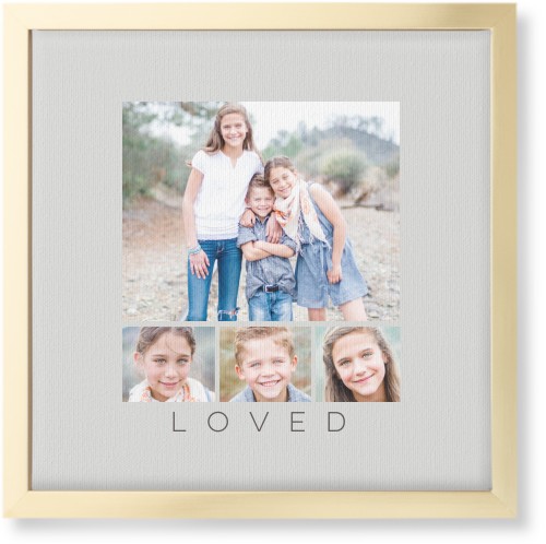 Four Real Wall Art, Gold, Single piece, Canvas, 12x12, Gray