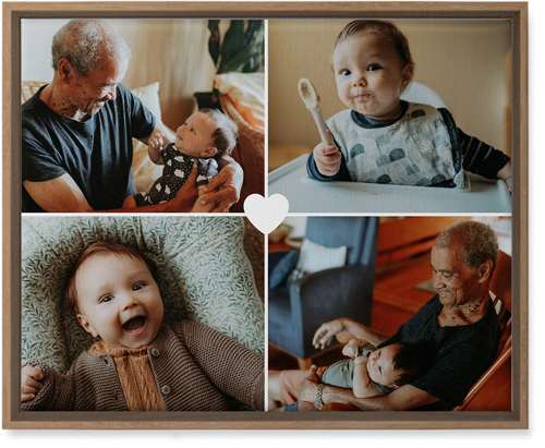 Heart Grid Wall Art, Natural, Single piece, Canvas, 16x20, White, white