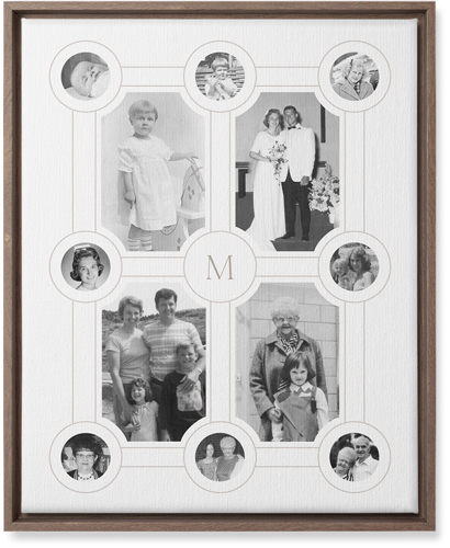 Vintage Family Tree Wall Art, Walnut, Single piece, Canvas, 16x20, White