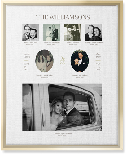 Marriage Family Tree Wall Art, Gold, Single piece, Canvas, 16x20, White, white