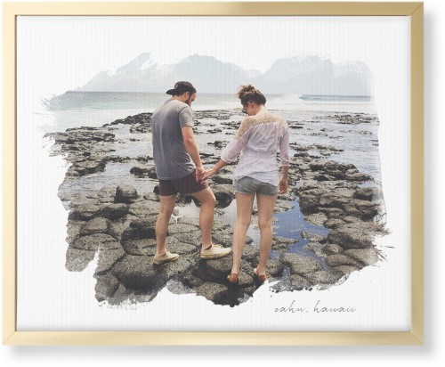 Brushstrokes Wall Art, Gold, Single piece, Canvas, 16x20, White, white