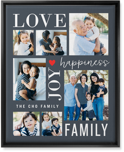 Happiness Is Wall Art, Black, Single piece, Canvas, 16x20, Gray, gray