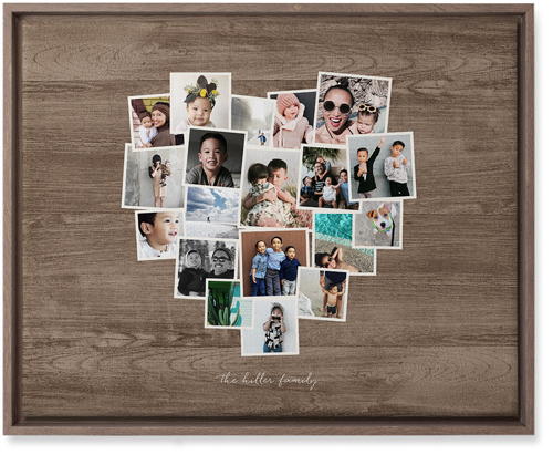 Heart Strings Wall Art, Walnut, Single piece, Canvas, 16x20, Brown
