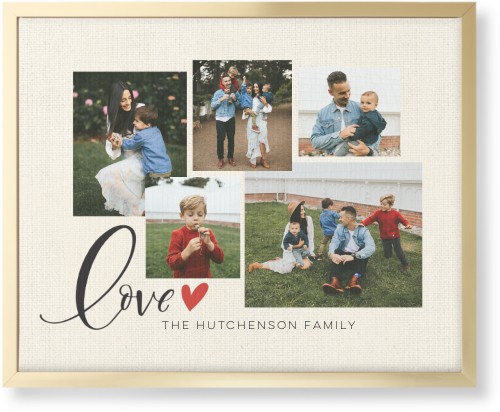 Just Hearts Wall Art, Gold, Single piece, Canvas, 16x20, Beige, antique white