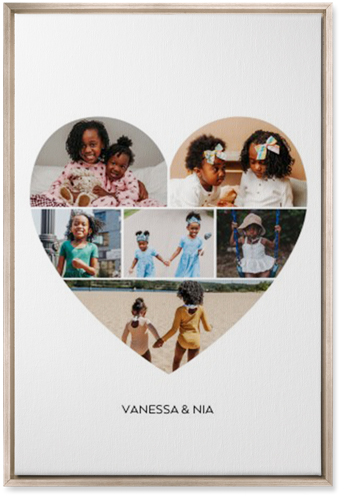 Filled Heart Wall Art, Metallic, Single piece, Canvas, 20x30, White