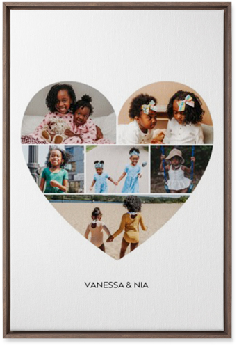 Filled Heart Wall Art, Walnut, Single piece, Canvas, 20x30, White, white