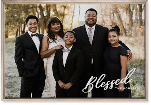 Blessed Letters Wall Art, Metallic, Single piece, Canvas, 20x30, White