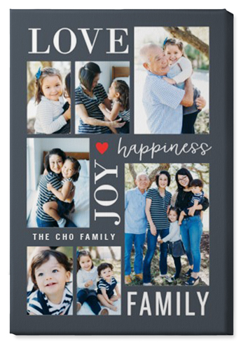 Happiness Is Wall Art, No Frame, Single piece, Canvas, 20x30, Gray