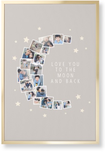 Moon 'N Stars Wall Art, Gold, Single piece, Canvas, 20x30, Beige
