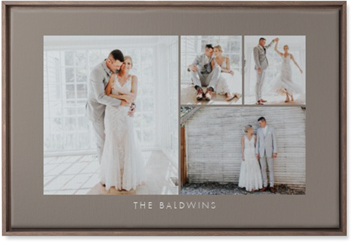 Four Corners Wall Art, Walnut, Single piece, Canvas, 20x30, Gray, ash