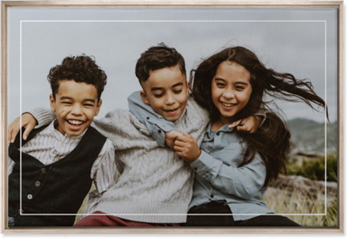 Floating Frame Wall Art, Metallic, Single piece, Canvas, 24x36, White, white