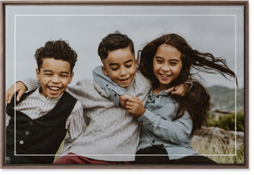 Floating Frame Wall Art, Walnut, Single piece, Canvas, 24x36, White, white