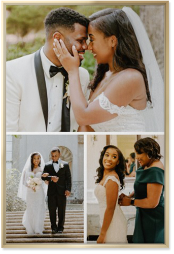 Gallery of Three Portrait Wall Art, Gold, Single piece, Canvas, 24x36, Multicolor, multi