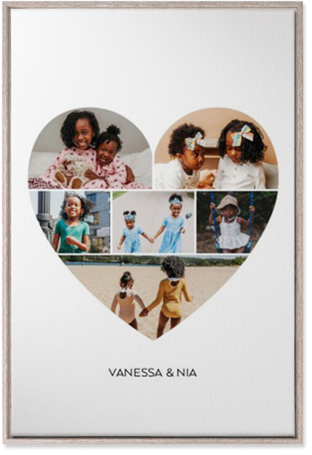 Filled Heart Wall Art, Rustic, Single piece, Canvas, 24x36, White