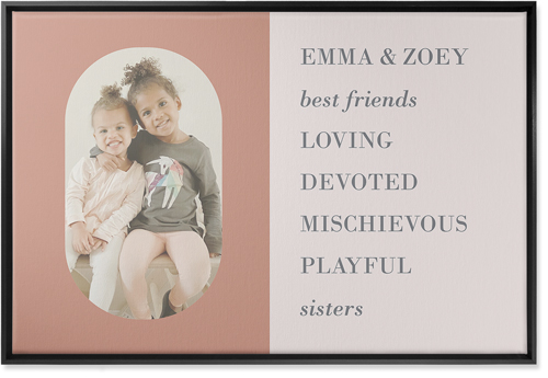 Traits of the Best Wall Art, Black, Single piece, Canvas, 24x36, Pink, desert rose