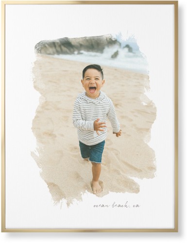 Brushstrokes Portrait Wall Art, Gold, Single piece, Canvas, 30x40, White, white