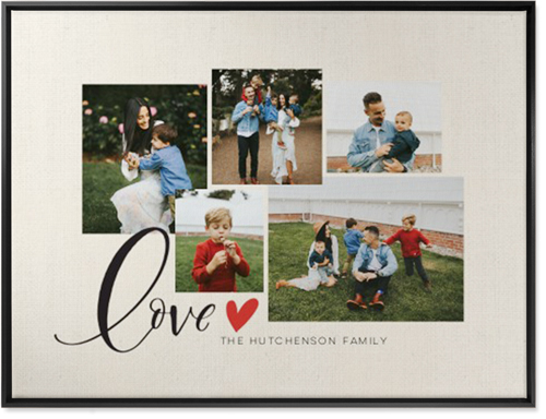 Just Hearts Wall Art, Black, Single piece, Canvas, 30x40, Beige