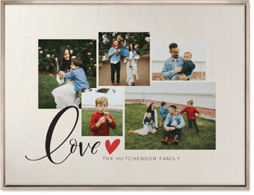 Just Hearts Wall Art, Metallic, Single piece, Canvas, 30x40, Beige, antique white