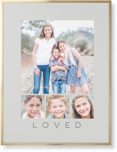 Four Real Wall Art, Gold, Single piece, Canvas, 30x40, Gray, silver lining