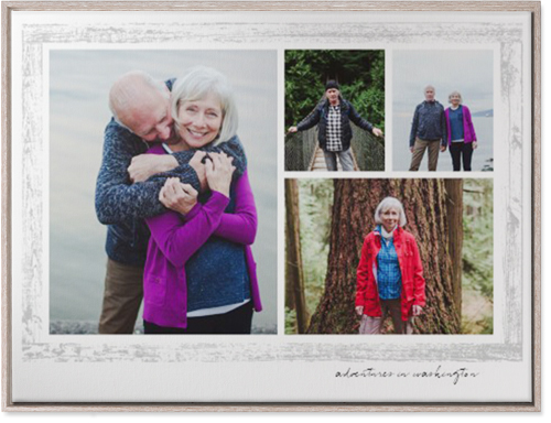 Brushed Border Collage Of Four Wall Art, Rustic, Single piece, Canvas, 30x40, Gray, smoke