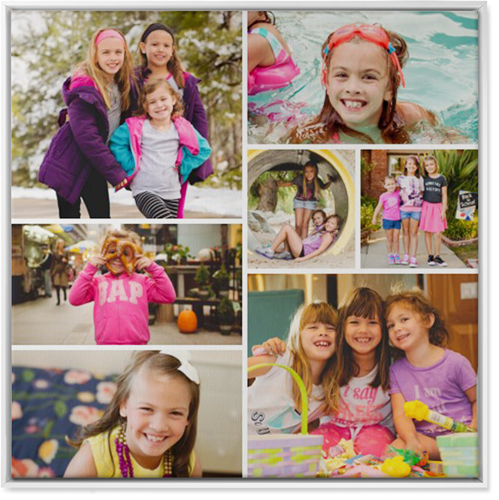 Gallery of Seven Wall Art, White, Single piece, Canvas, 36x36, Multicolor, multi