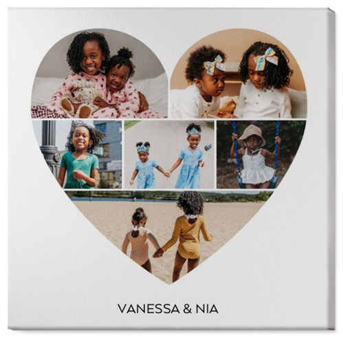 Filled Heart Wall Art, No Frame, Single piece, Canvas, 36x36, White