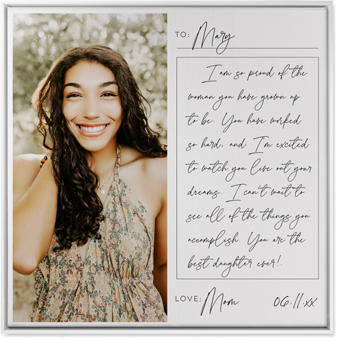 Handwritten Letter Wall Art, White, Single piece, Canvas, 36x36, White, white