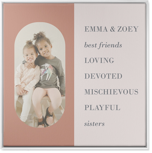 Traits of the Best Wall Art, White, Single piece, Canvas, 36x36, Pink, desert rose