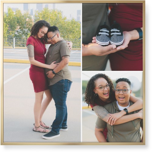 Three Piece Wall Art, Gold, Single piece, Canvas, 36x36, Multicolor, multi