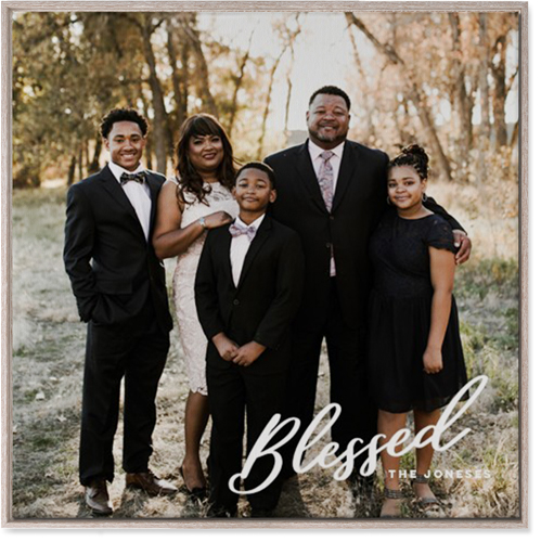 Blessed Letters Wall Art, Rustic, Single piece, Canvas, 36x36, White, white