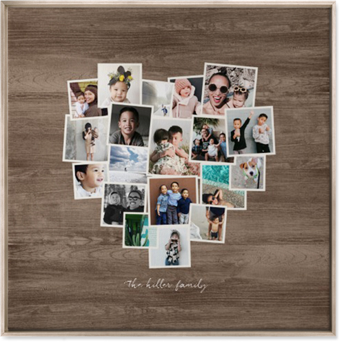 Heart Strings Wall Art, Metallic, Single piece, Canvas, 36x36, Brown, wood