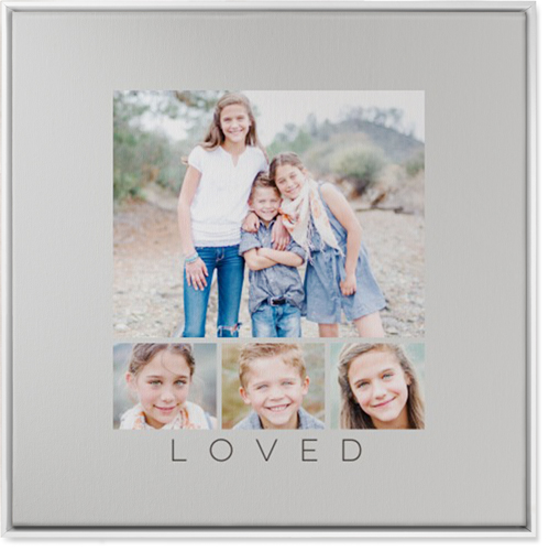 Four Real Wall Art, White, Single piece, Canvas, 36x36, Gray, silver lining