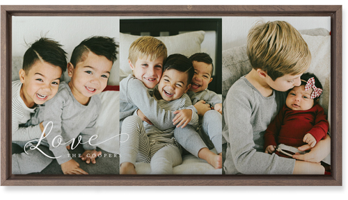 Just Love Pano Trio Wall Art, Walnut, Single piece, Canvas, 10x20, White, white