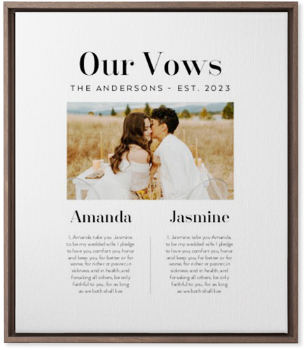 Our Vows Wall Art, Walnut, Single piece, Canvas, 20x24, White, white