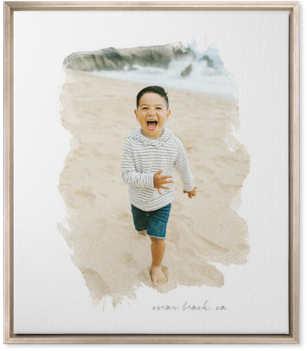Brushstrokes Portrait Wall Art, Metallic, Single piece, Canvas, 20x24, White