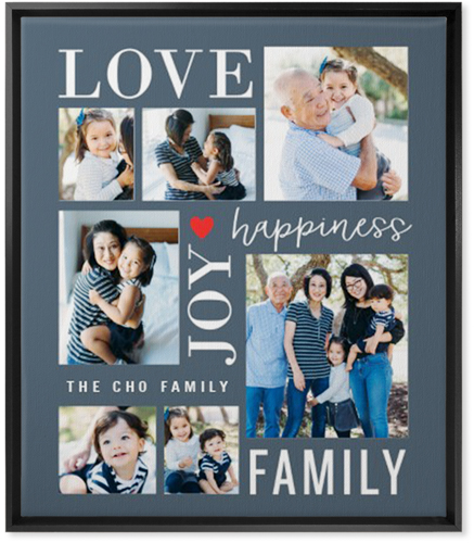 Happiness Is Wall Art, Black, Single piece, Canvas, 20x24, Gray