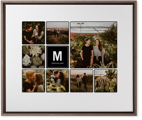 Photo Tiles Wall Art, Walnut, Single piece, Canvas, 20x24, Black