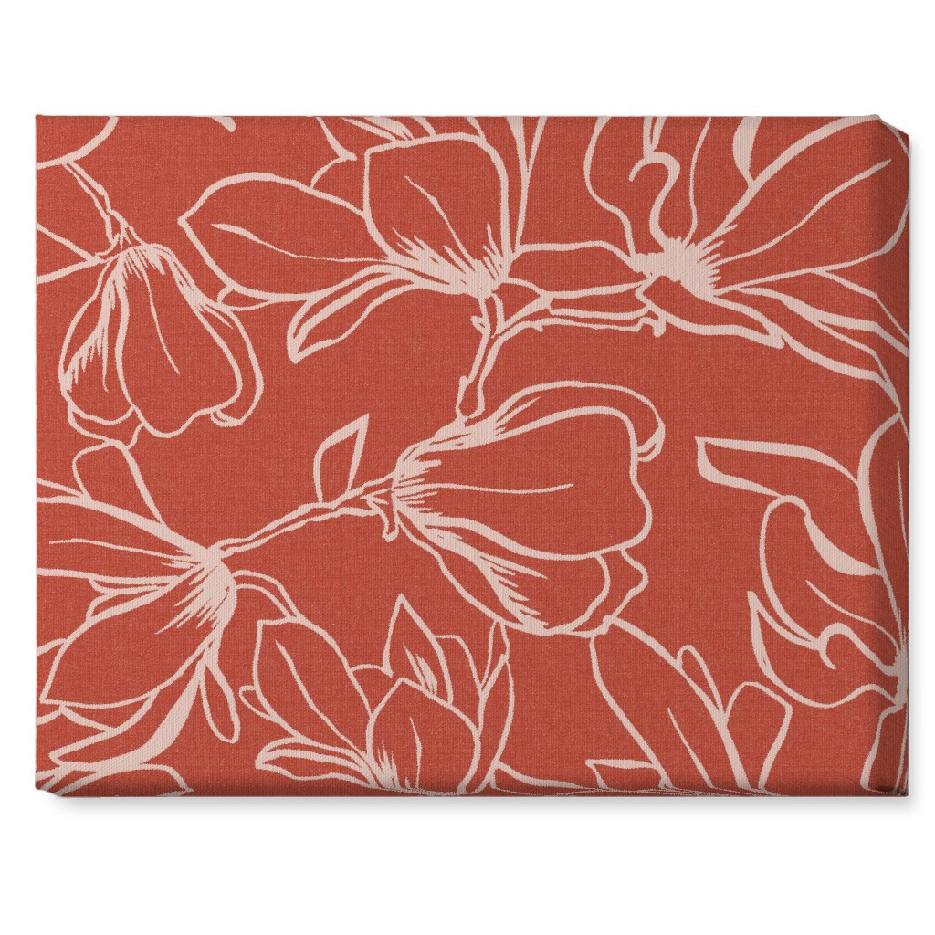 Magnolia Garden Wall Art, No Frame, Single piece, Canvas, 16x20, Red, Fawn